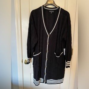 Black button up sweater dress